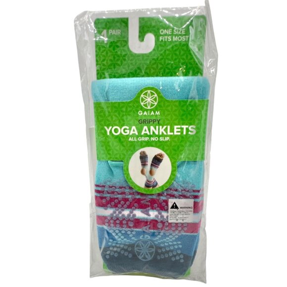 Gaiam Yoga Blocks AND Grippy Yoga Anklets Set Blue NIP - Picture 5 of 8